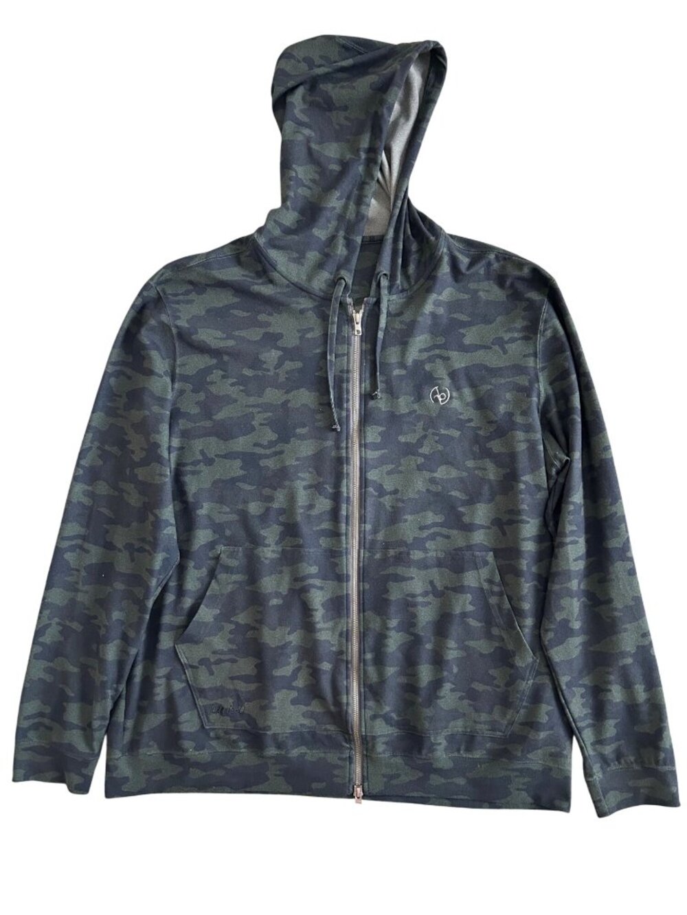 Johnnie-O Men's Sz XL Camo Ranch Jersey Full-Zip Hoodie Green Lightweight